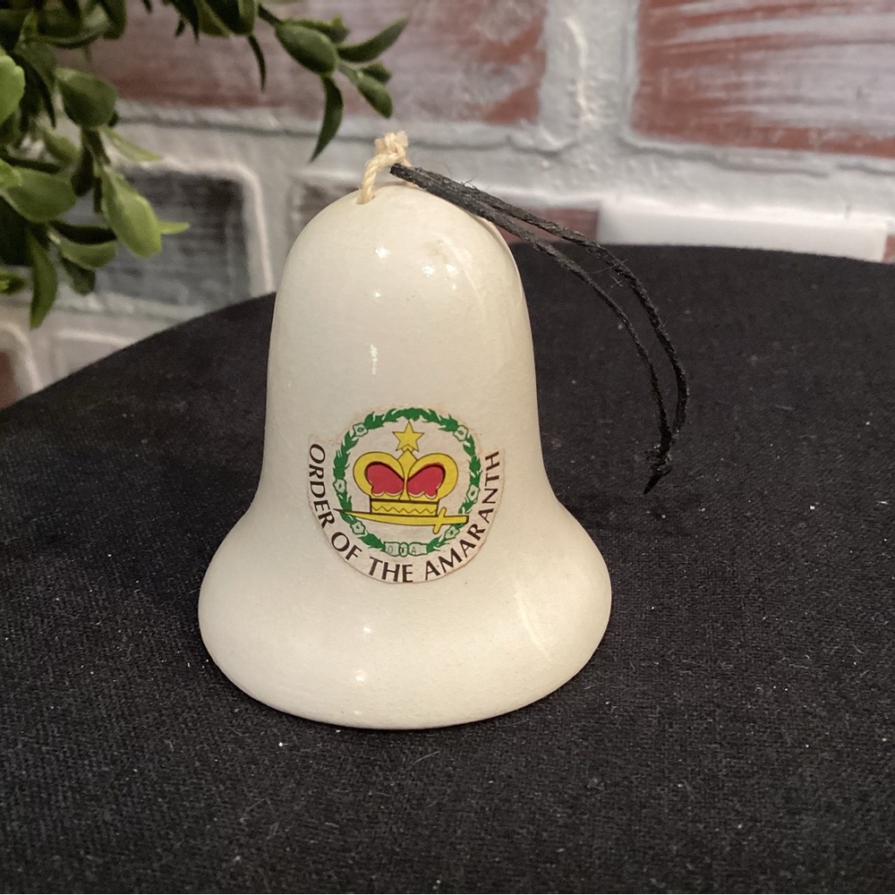 “5/$25” - Vintage Ceramic Bell - Order Of The Amaranth - Collectible